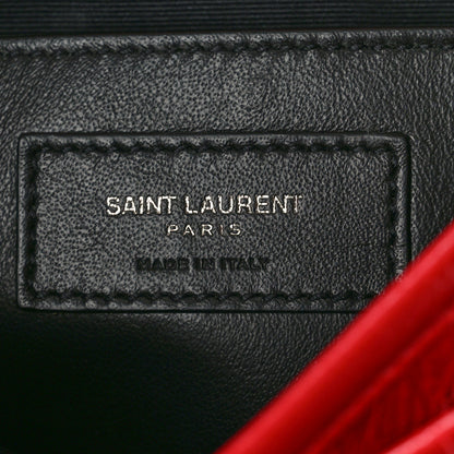 Saint Laurent Crinkled Calfskin Matelasse Monogram Baby Niki Chain Satchel Rouge Eros 7 of 11