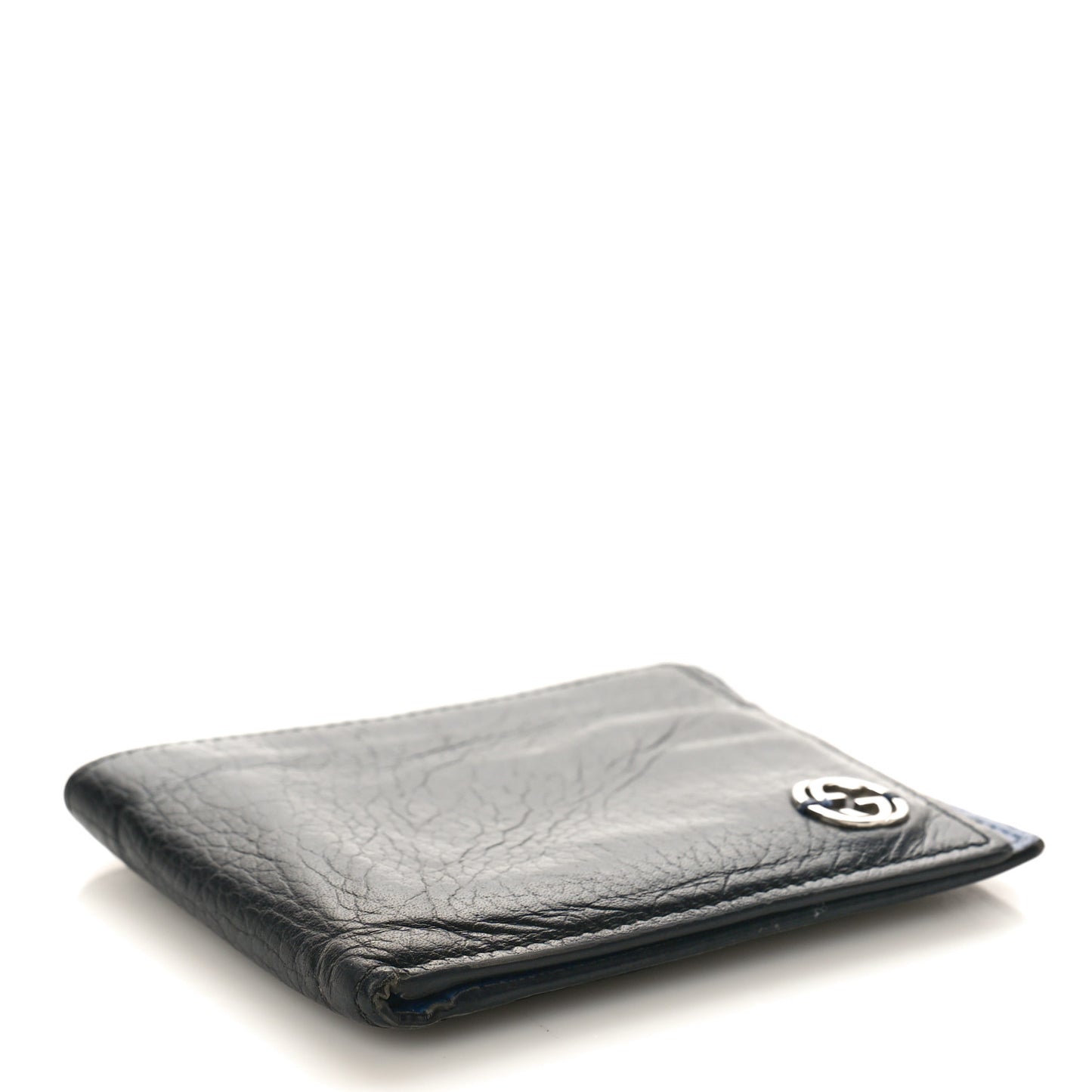 Dollar Calfskin Bi-Color Interlocking G Bi-Fold Wallet Black Caspian