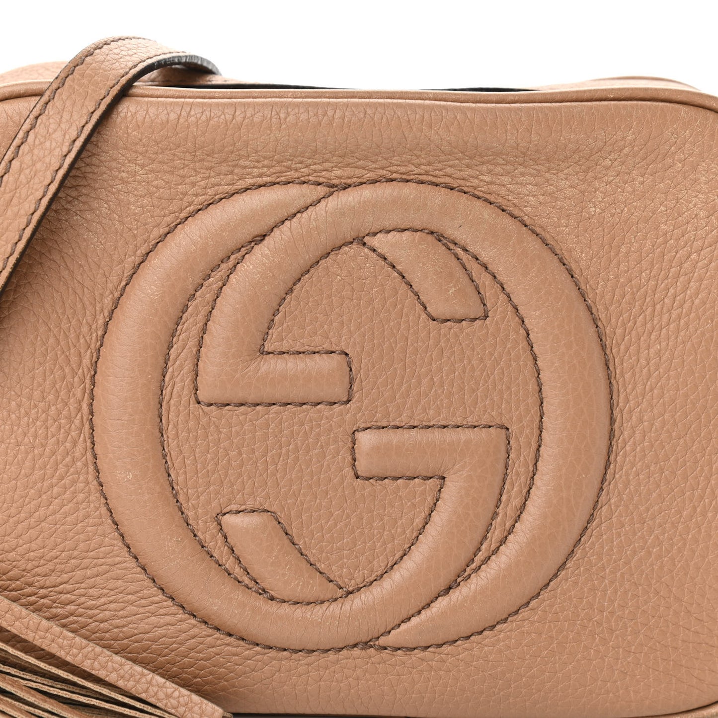 Pebbled Calfskin Small Soho Disco Bag Camelia
