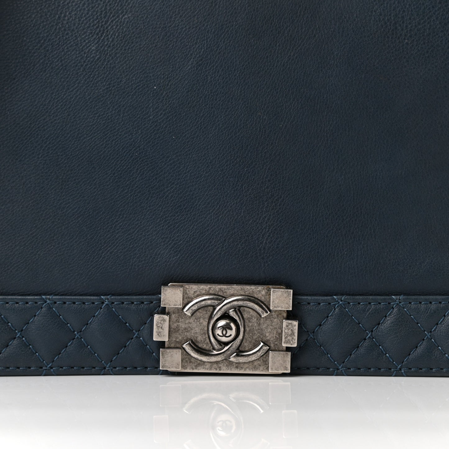 Calfskin Large Boy Reverso Flap Dark Blue