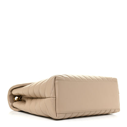 Saint Laurent Calfskin Y Quilted Monogram Medium Loulou Chain Satchel Dark Beige 4 of 15