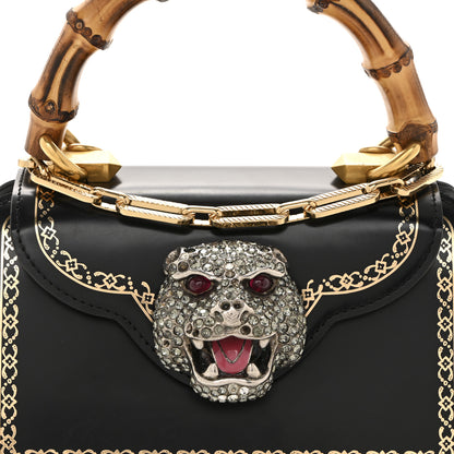 Gucci Calfskin Bamboo Mini Thiara Top Handle Bag Black 8 of 15