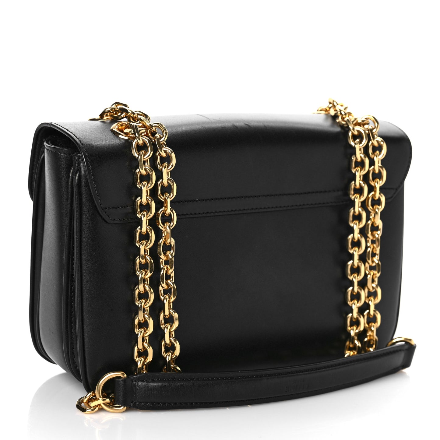 Shiny Calfskin Medium C Bag Black