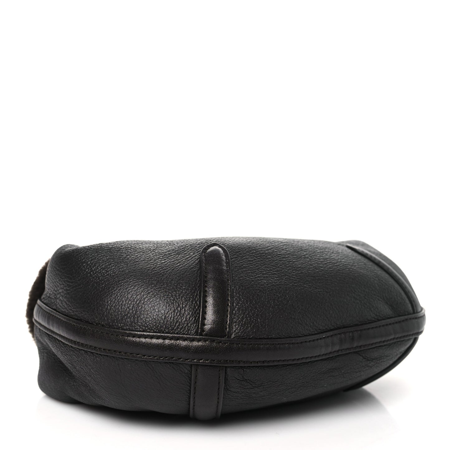 Calfskin Shearling Aviator Mini Jodie Dark Brown Fondant