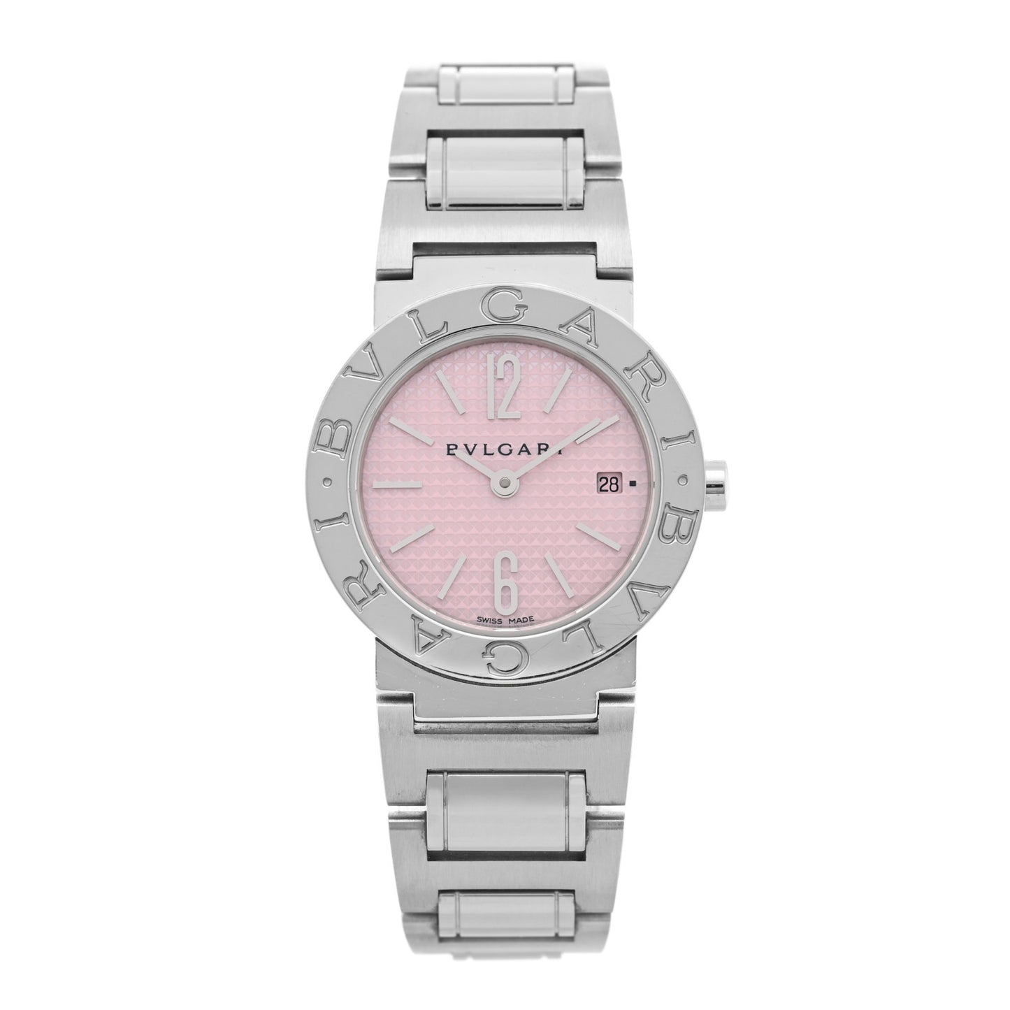 Stainless Steel Pink Mother of Pearl 26mm Quartz Watch