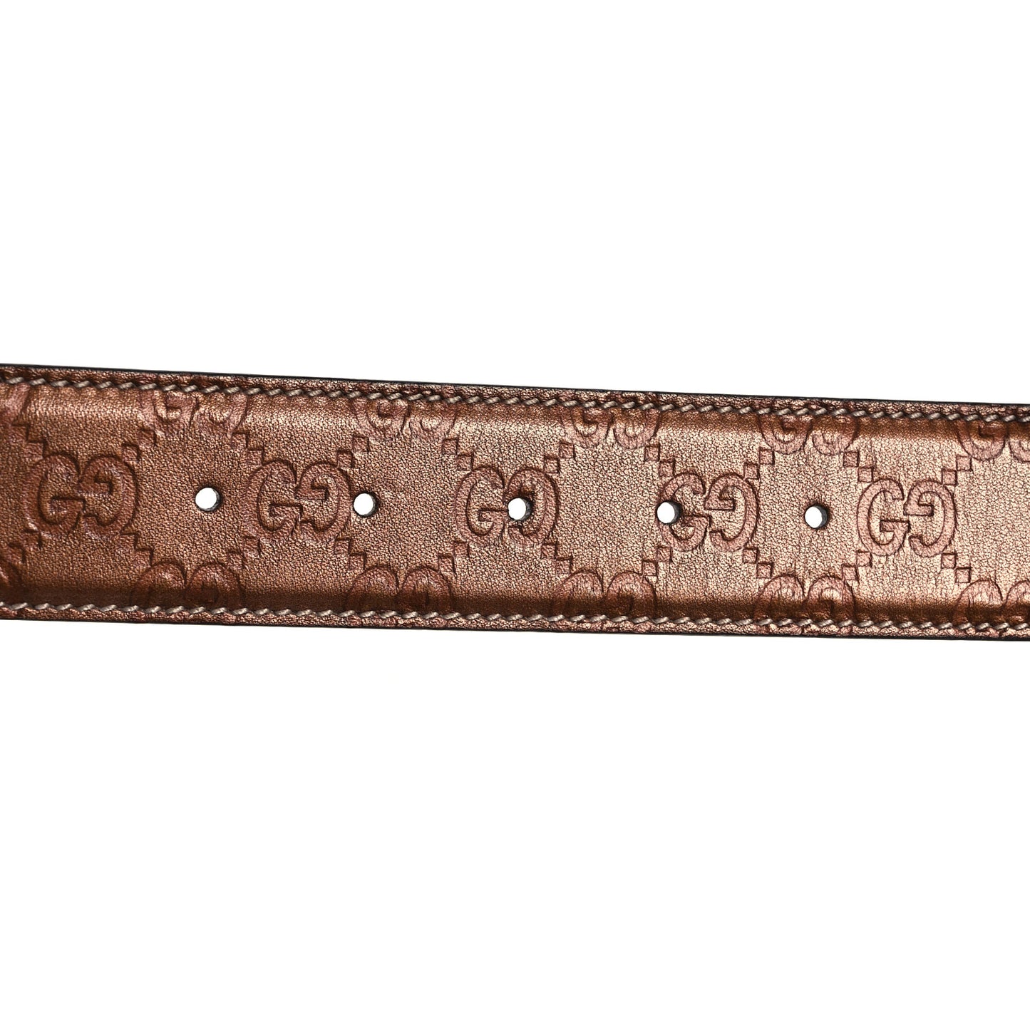 Metallic Guccissima Signature Interlocking G 40mm Belt 90 36 Cognac Brown