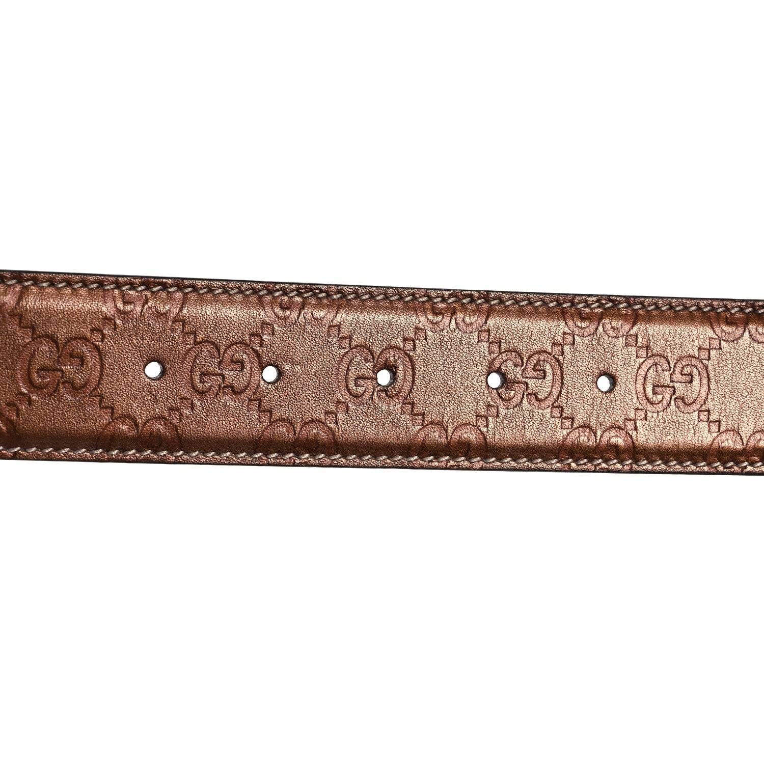Gucci Metallic Guccissima Signature Interlocking G 40mm Belt 90 36 Cognac Brown 3 of 8