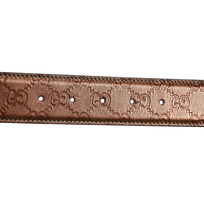 Gucci Metallic Guccissima Signature Interlocking G 40mm Belt 90 36 Cognac Brown 3 of 8
