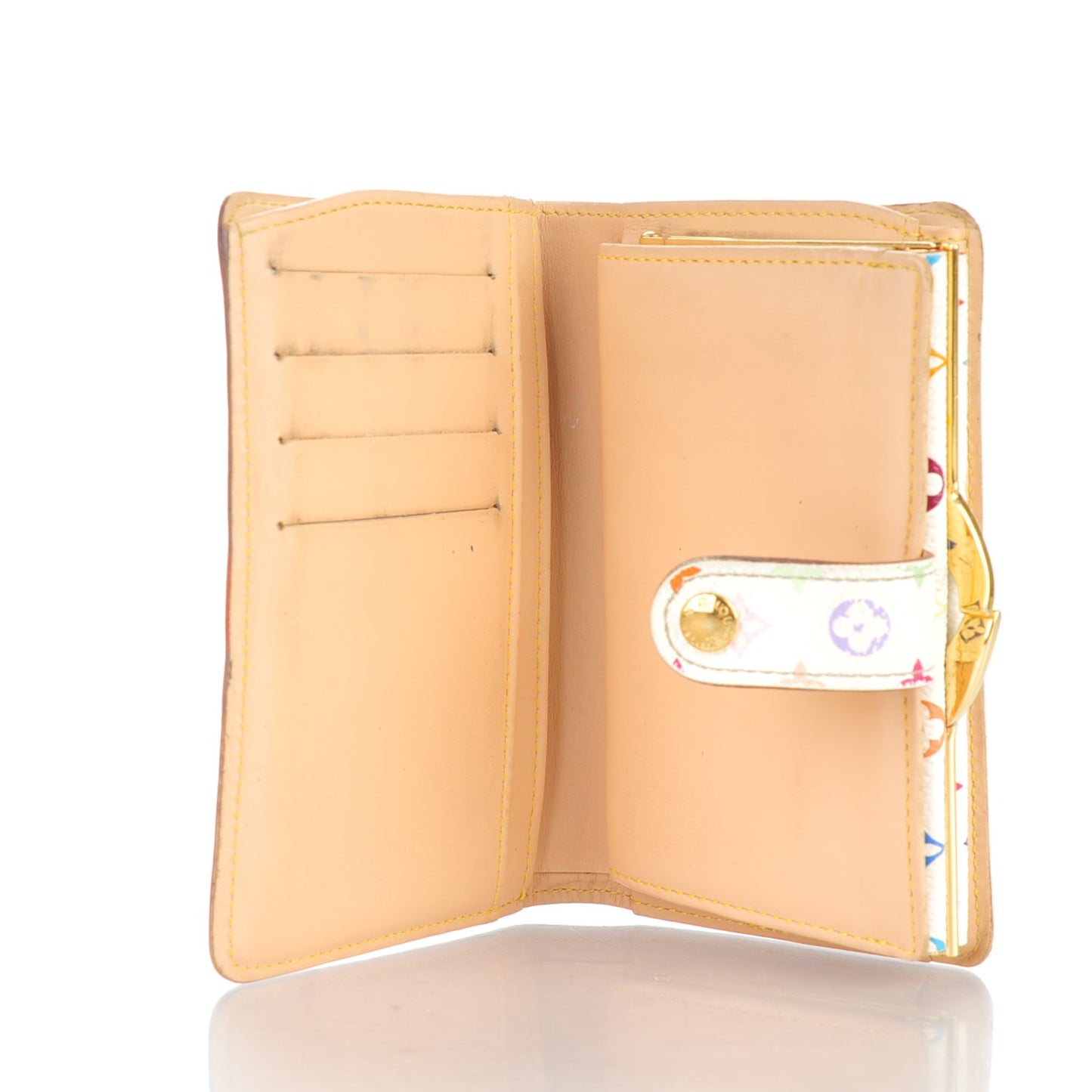 Monogram Multicolor French Purse Wallet White