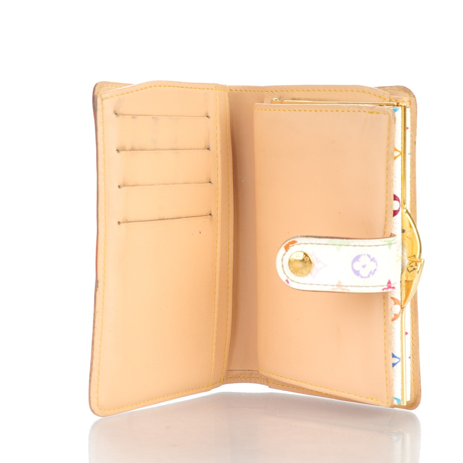 Louis Vuitton Monogram Multicolor French Purse Wallet White 6 of 10