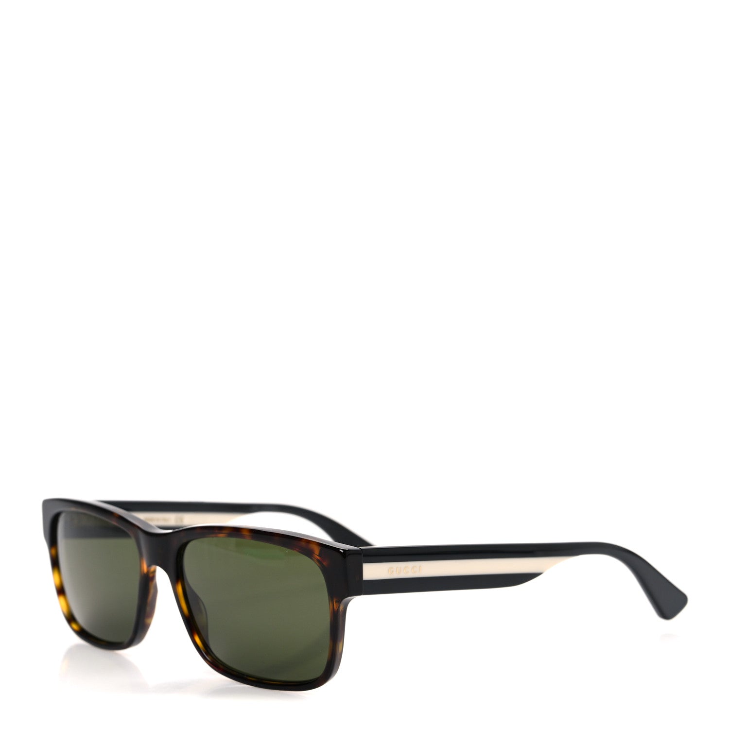 Gucci Acetate Square Frame Web Sunglasses GG0340S Havana 1 of 8