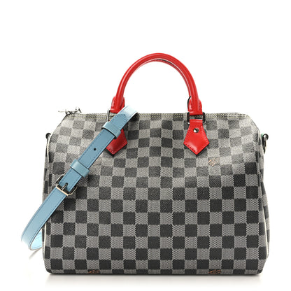 Louis Vuitton Damier Speedy Bandouliere 30 Black White 1 of 11