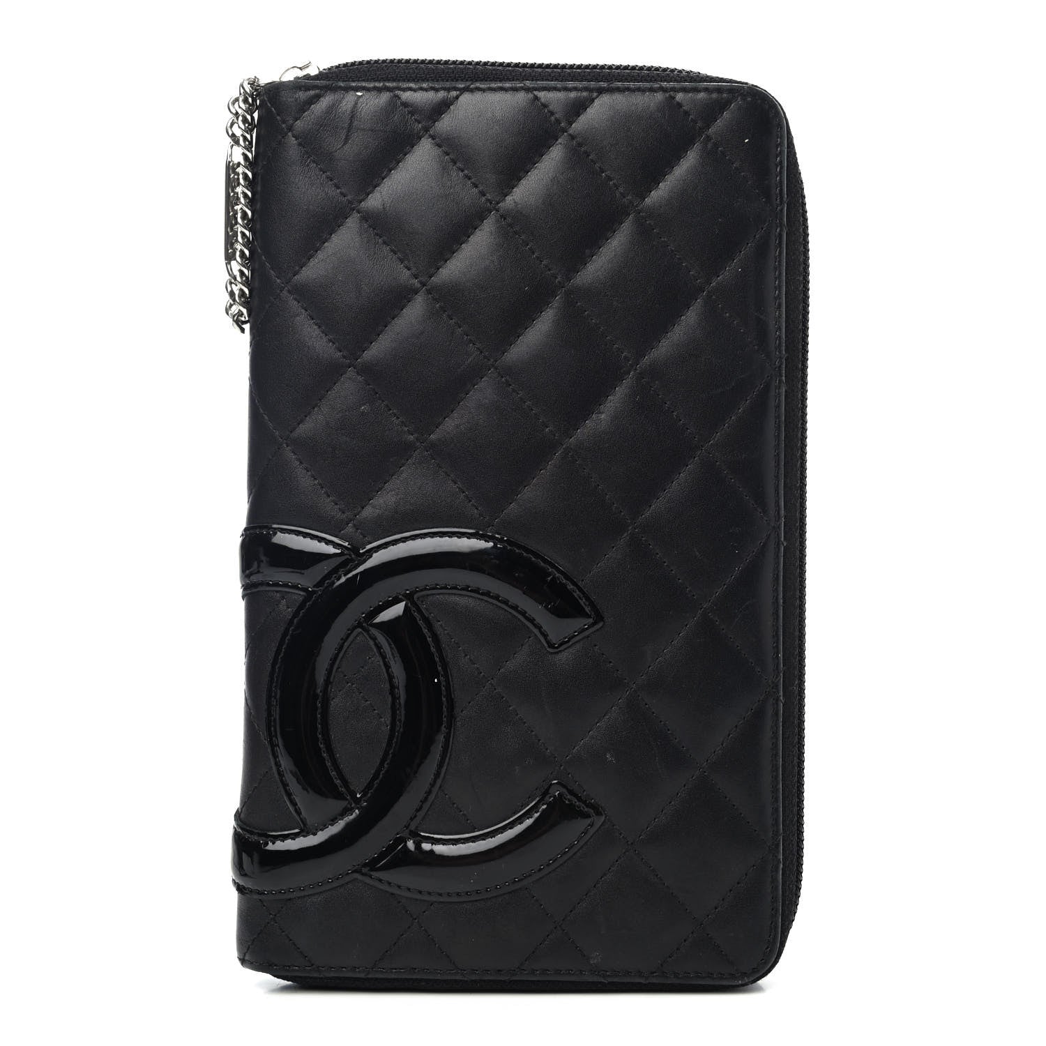 Chanel Calfskin Quilted Cambon Zip Around Organizer Wallet Black 1 of 4