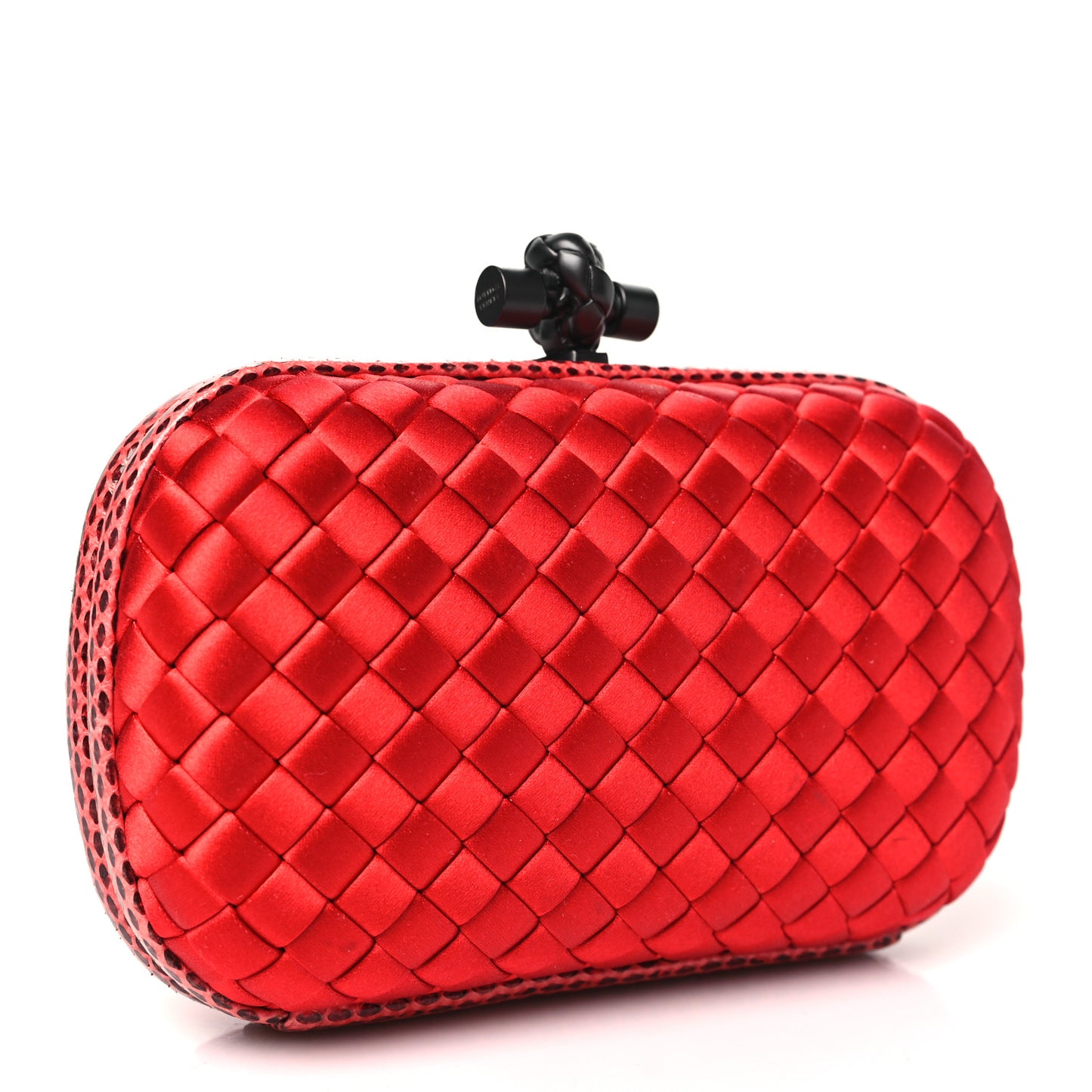Satin Intreccio Impero Ayers Knot Clutch Red