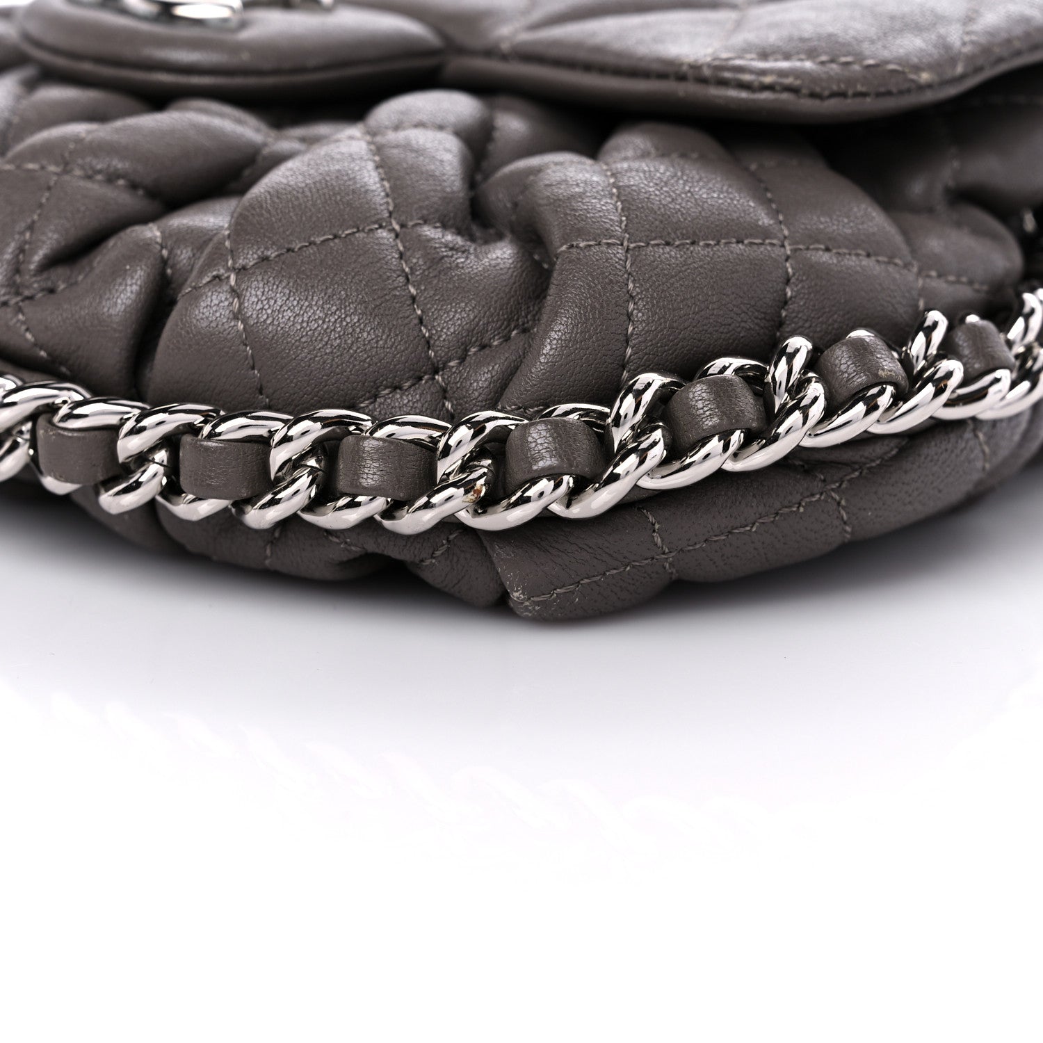 Chanel Washed Lambskin Quilted Mini Chain Around Flap Taupe 9 of 19