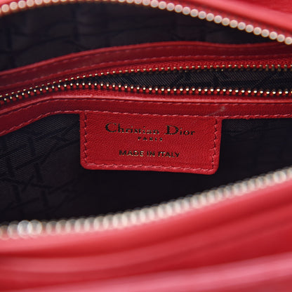 Christian Dior Lambskin Cannage Medium Lady Dior Red 6 of 10