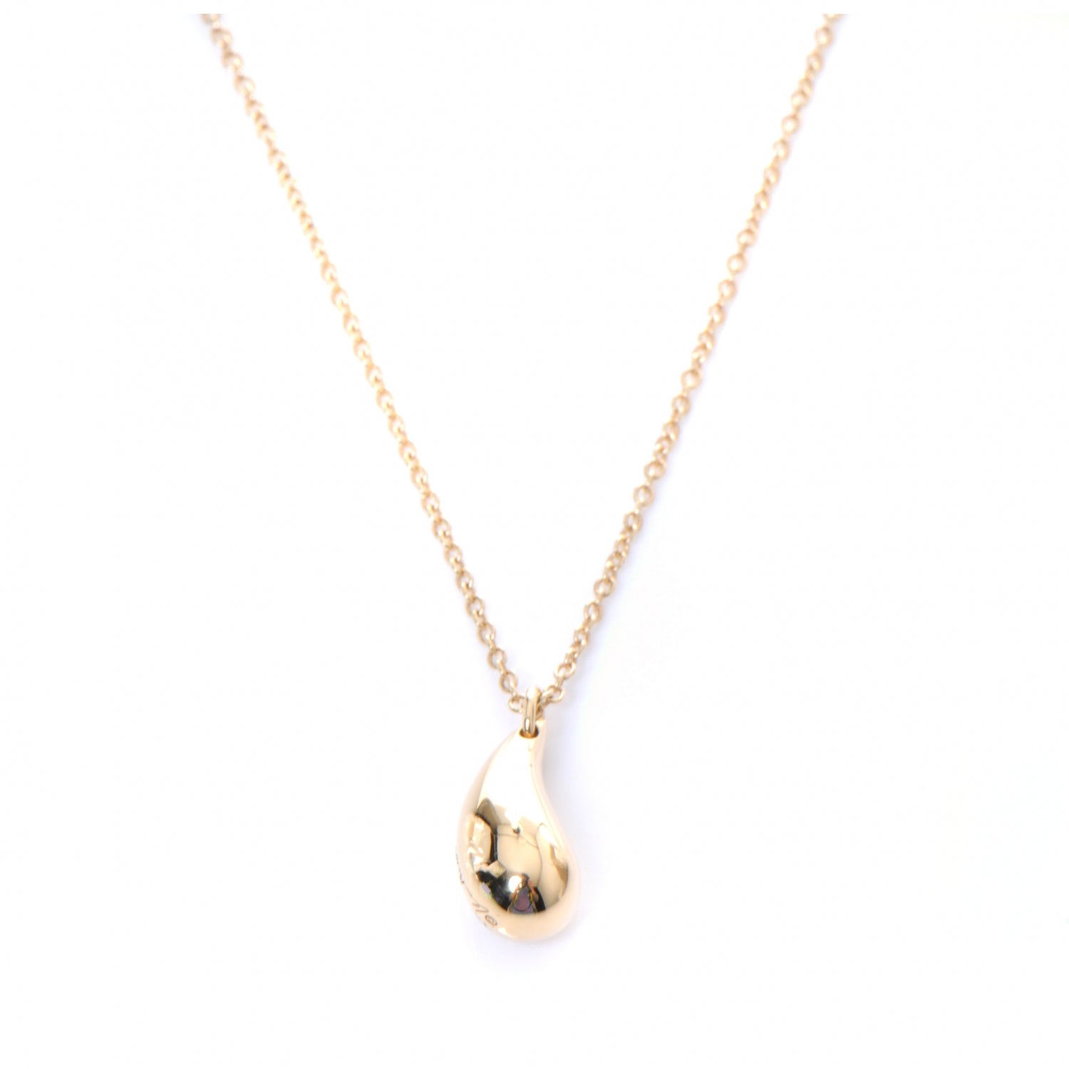 Tiffany Elsa 18K Yellow Gold Peretti Teardrop Necklace 1 of 5