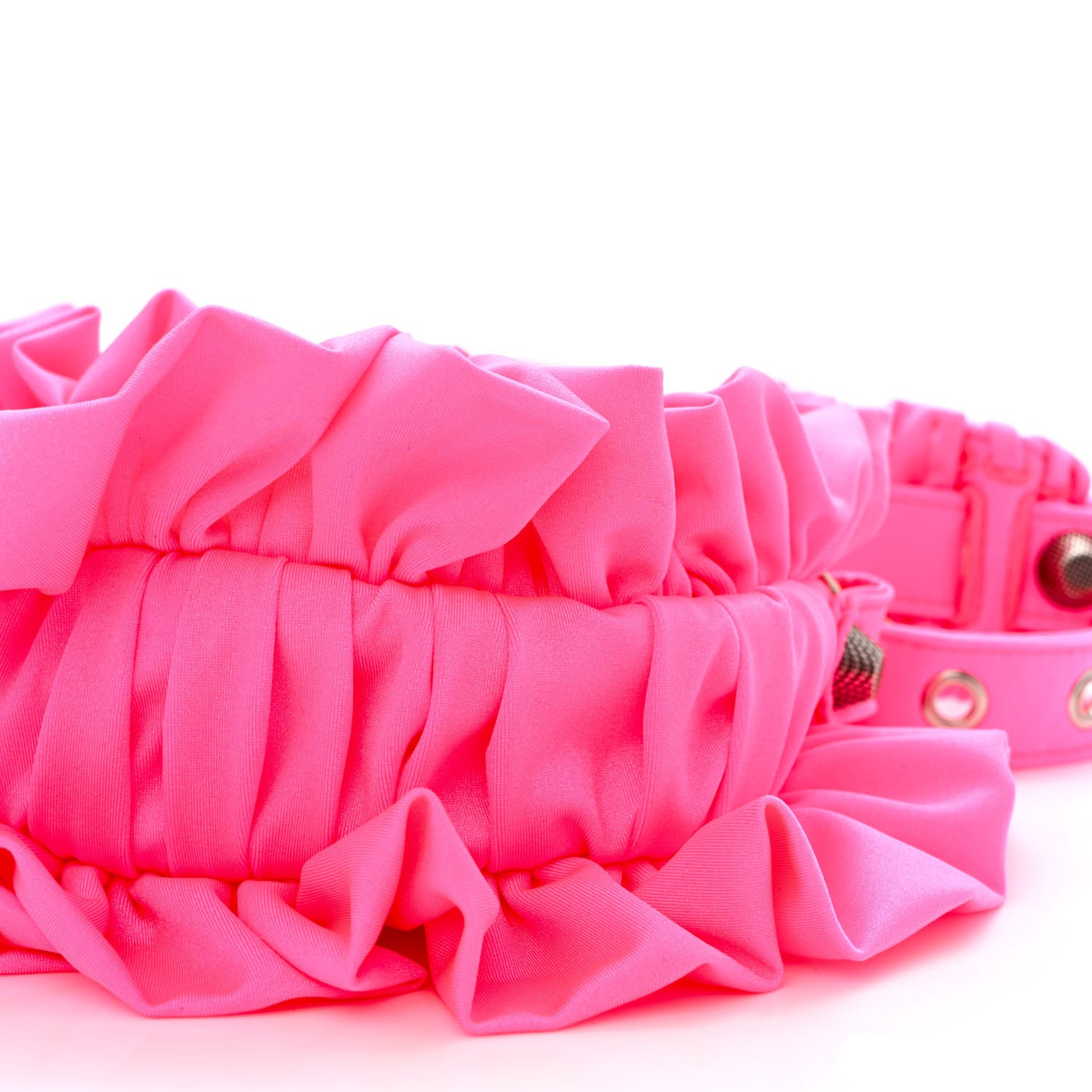 Ruffled Jersey Le Cagole Shoulder Bag XS Fluo Pink