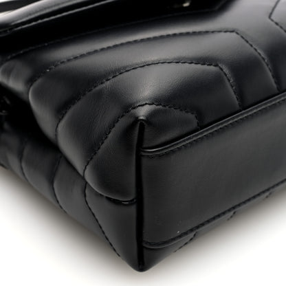 Saint Laurent Calfskin Y Quilted Monogram Monochrome Toy Loulou Crossbody Bag Black 8 of 9