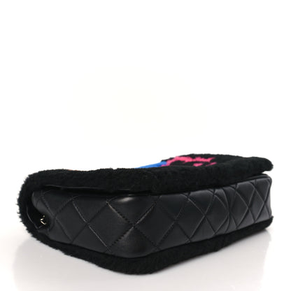 Chanel Shearling Lambskin Medium Chanel 100% Flap Black 4 of 9