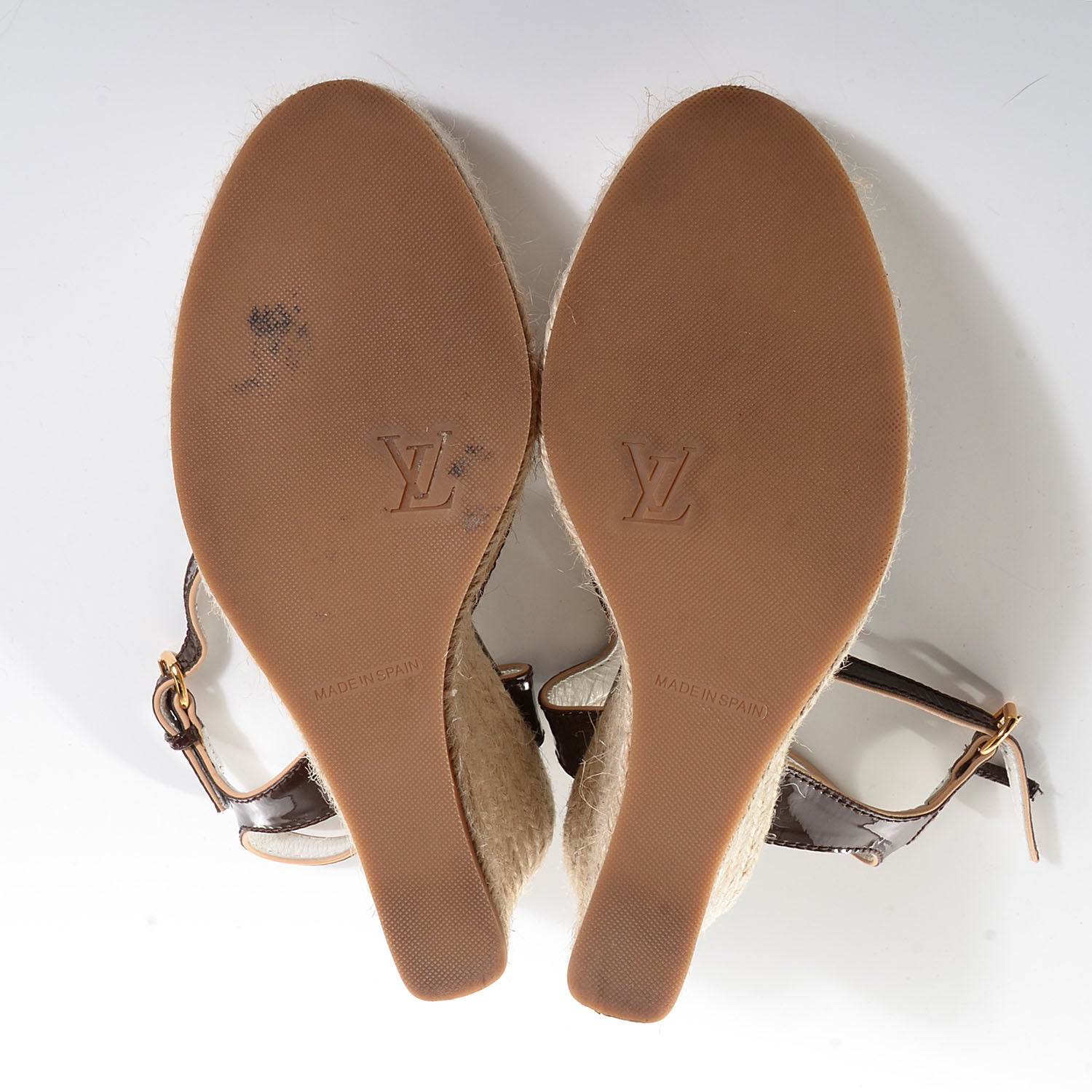 Louis Vuitton Canvas Bow Wedge 38 6 of 9
