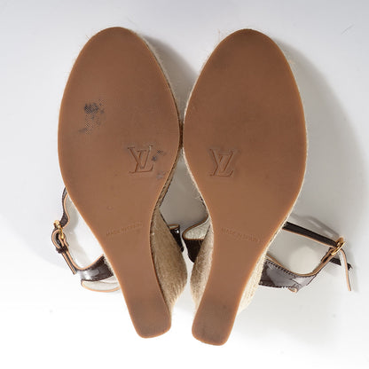 Louis Vuitton Canvas Bow Wedge 38 6 of 9