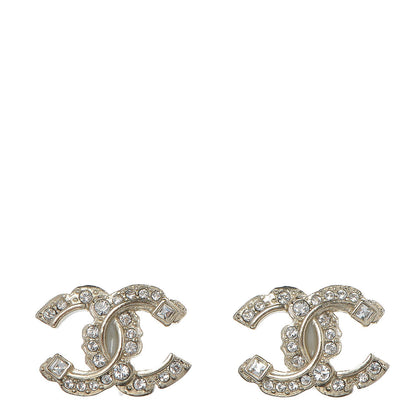 Chanel Crystal CC Earrings Gold 1 of 4