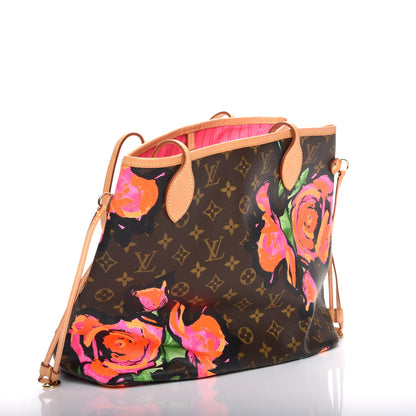 Louis Vuitton Monogram Roses Neverfull MM 9 of 10