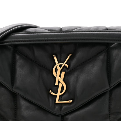 Saint Laurent Lambskin Quilted Small Loulou Puffer Monogram Chain Satchel Black 8 of 11
