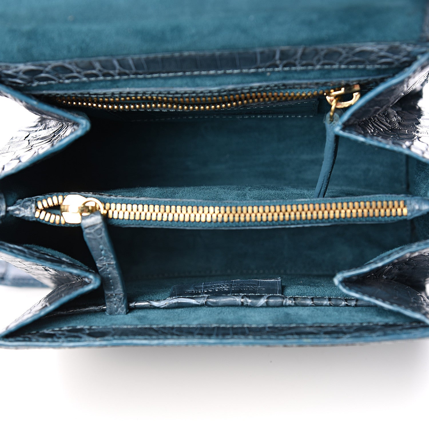 Nancy Gonzalez Crocodile Top Handle Shoulder Bag Blue 4 of 9