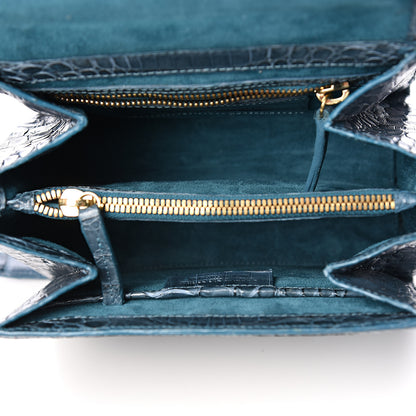 Nancy Gonzalez Crocodile Top Handle Shoulder Bag Blue 4 of 9