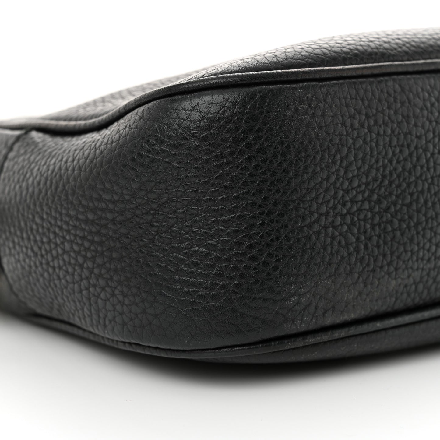 Pebbled Calfskin Small Soho Disco Bag Black