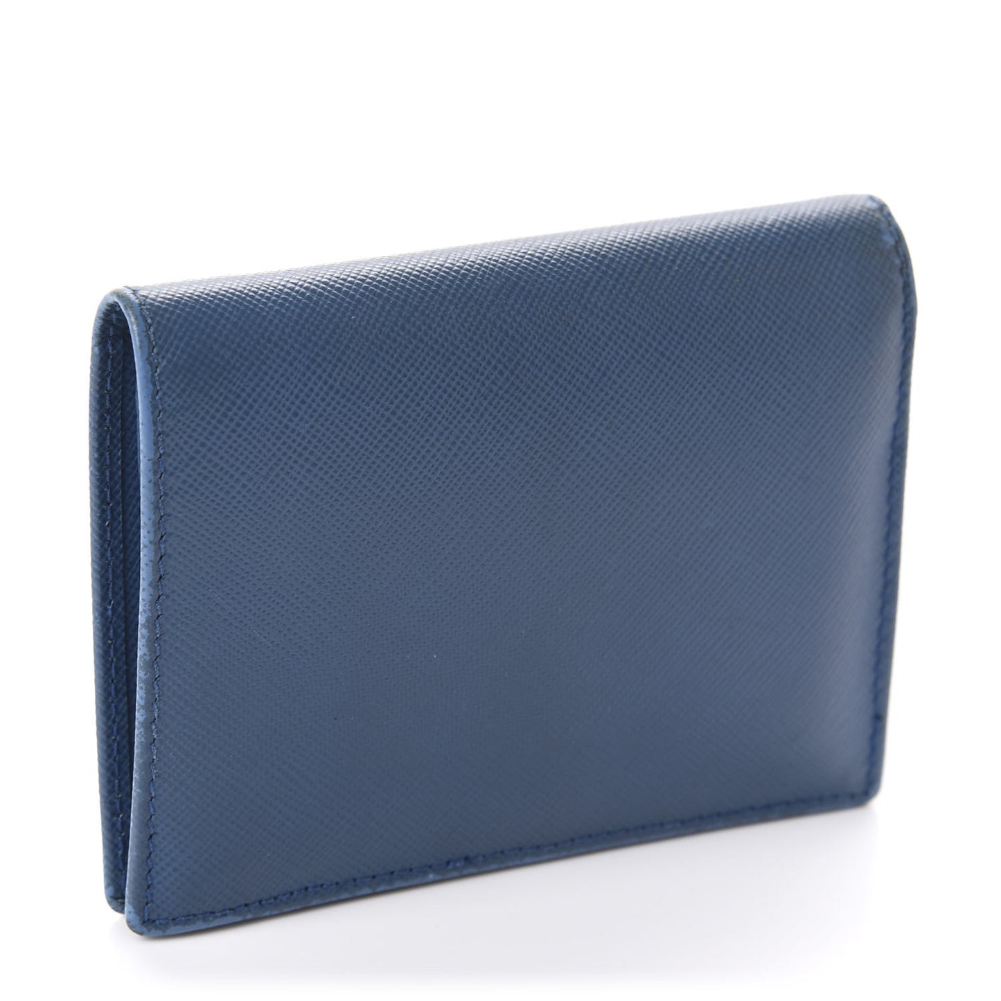 Saffiano Metal Compact Snap Bi-Fold Wallet Cobalto