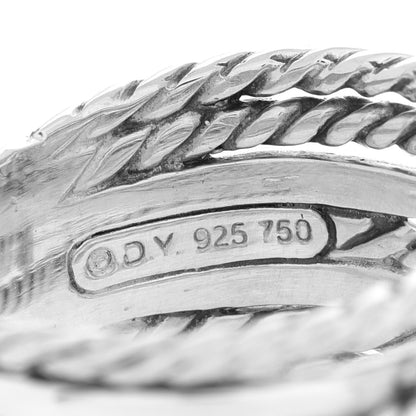 David Yurman Sterling Silver 18K Yellow Gold Double X Crossover Ring 56 7.5 4 of 4