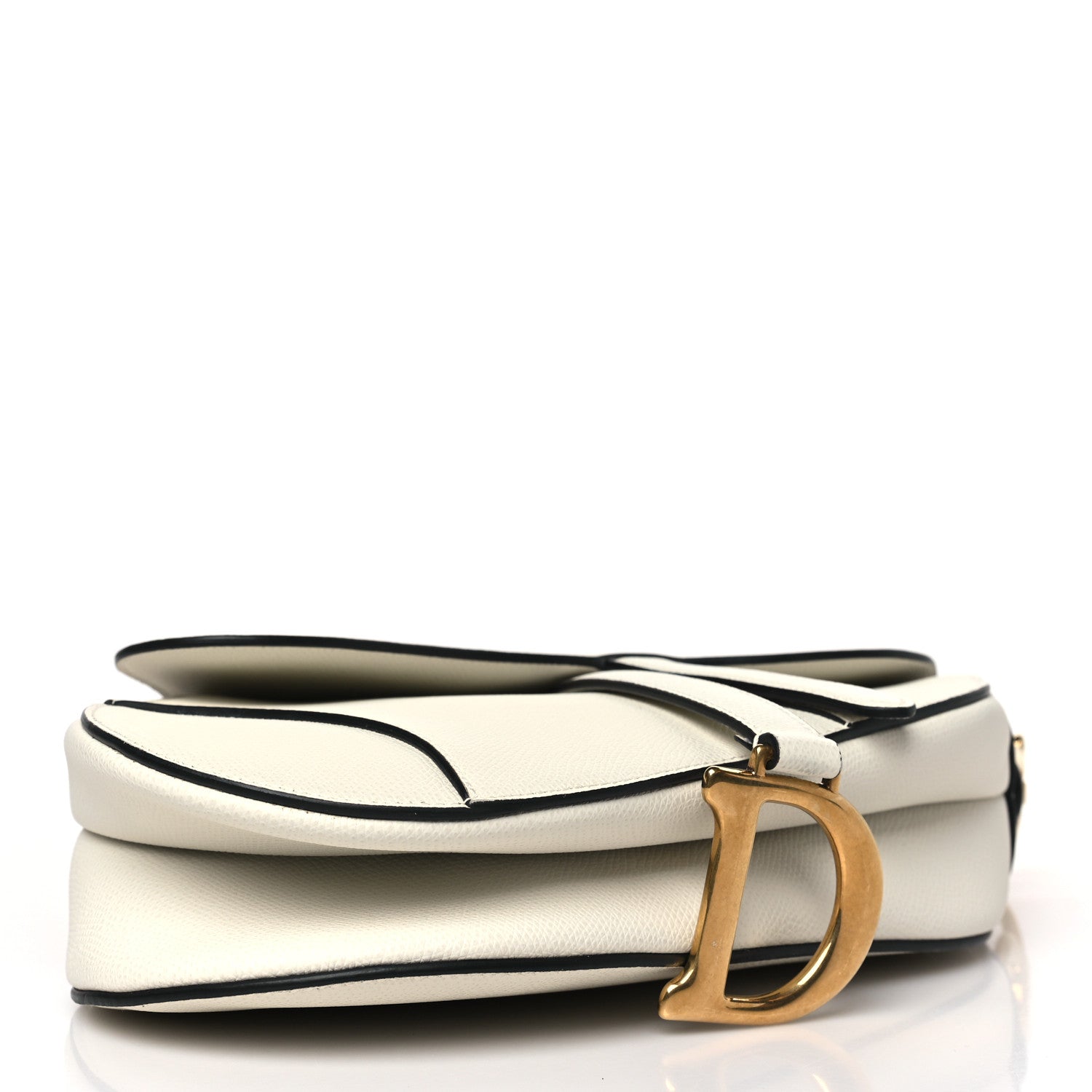 Christian Dior Grained Calfskin Saddle Bag White 4 of 8