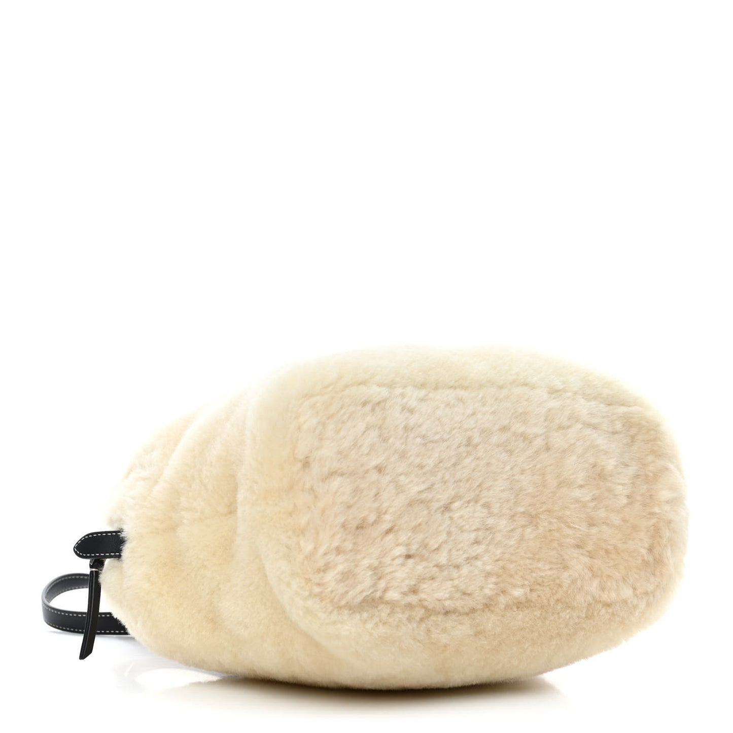 Shearling Small Soft Cube Shoulder Bag Cream Black