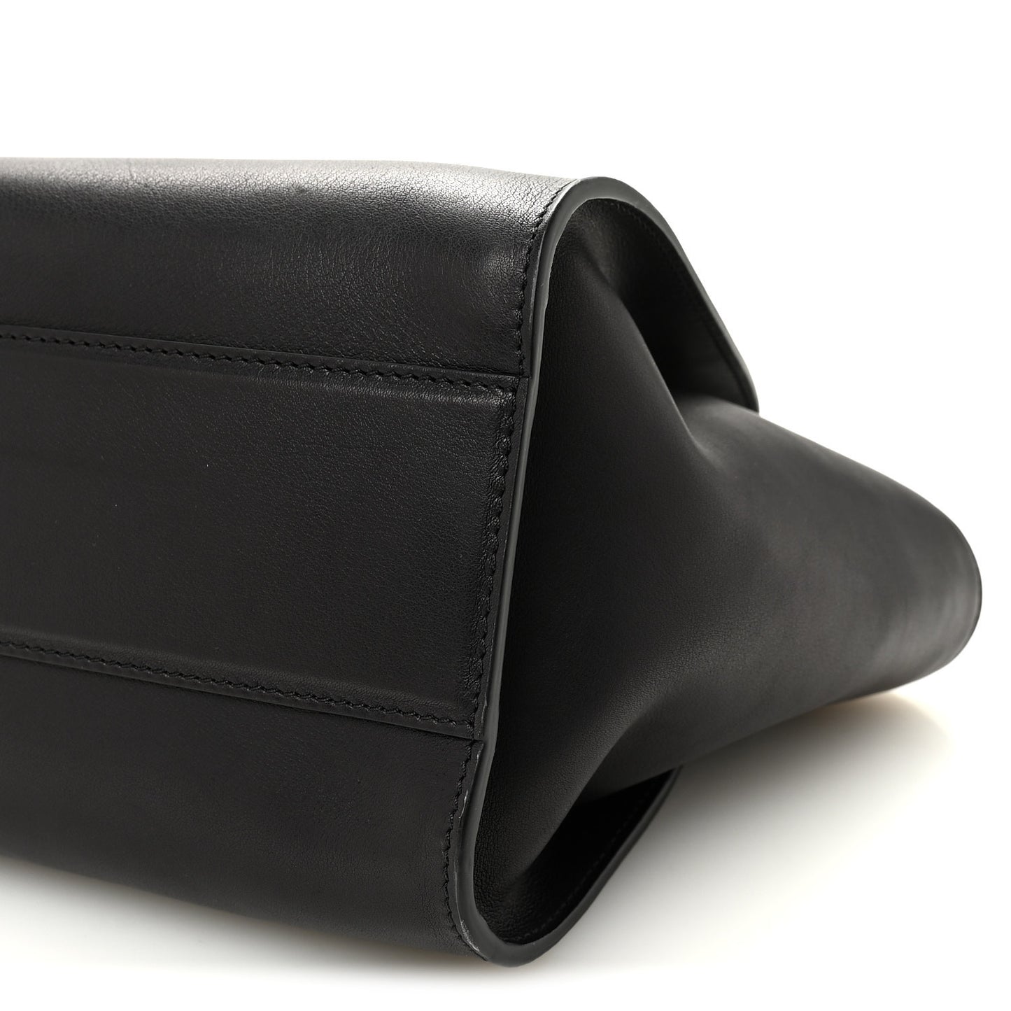 Polished Saddle Calfskin Marlo 12 Tote Bag Black