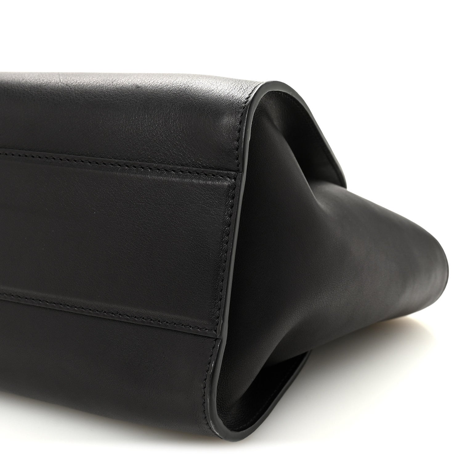 The Row Polished Saddle Calfskin Marlo 12 Tote Bag Black 9 of 9