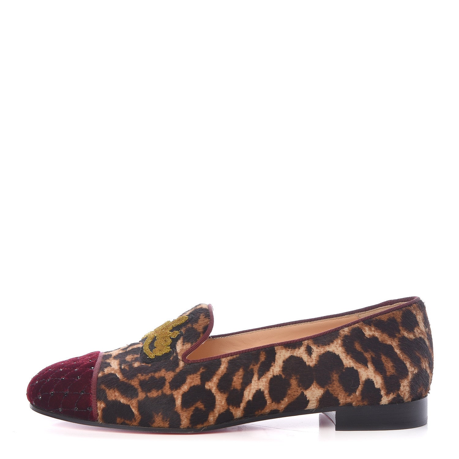 Christian Louboutin Leopard Print Cap Toe I Love My Loubies Loafers 37 Rouge Imperial 1 of 9