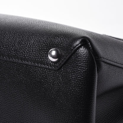 Burberry Derby Calfskin House Check Medium Banner Tote Black 14 of 16