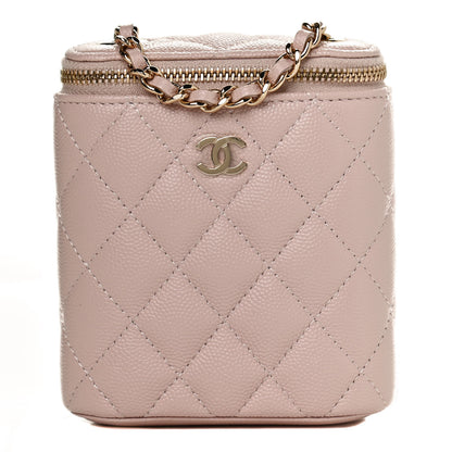 Chanel Caviar Quilted Small Vertical Coco Beauty Vanity Case With Chain Light Pink 1 of 11