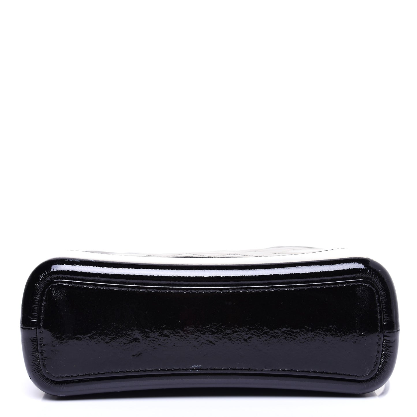Patent Goatskin Quilted Medium Gabrielle Hobo Black