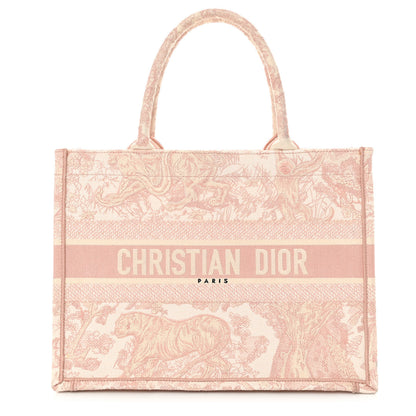 Christian Dior Canvas Embroidered Medium Dioriviera Toile De Jouy Book Tote Rose 1 of 13