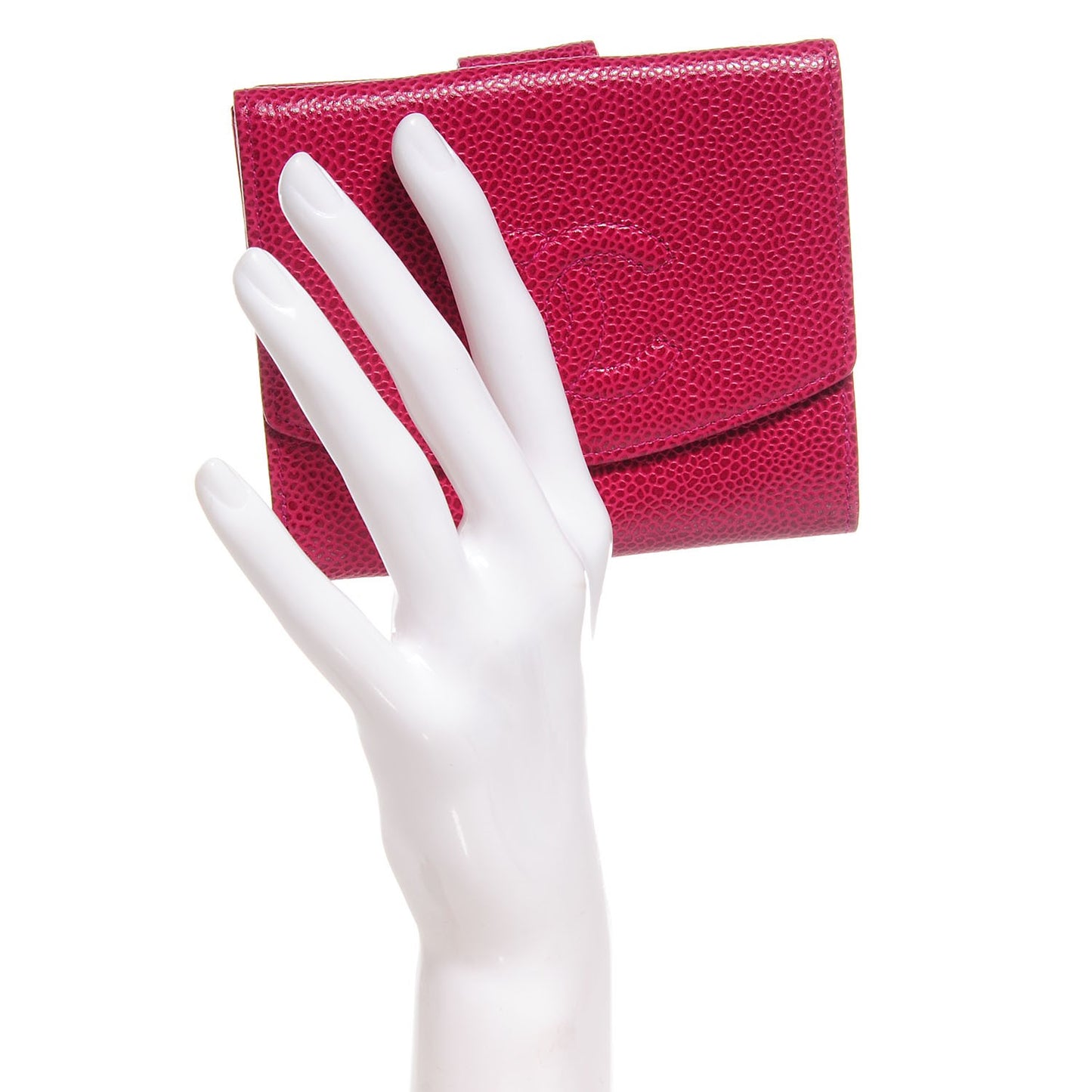 Caviar Compact Timeless CC Wallet Dark Pink