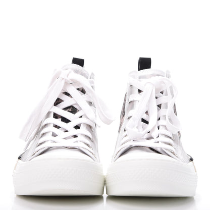 Christian Dior Canvas Leopard Print Mens B23 High Top Sneakers 37 White 2 of 11
