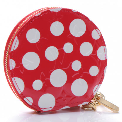 Louis Vuitton Vernis Kusama Infinity Dots Chapeau Coin Purse Red 3 of 7