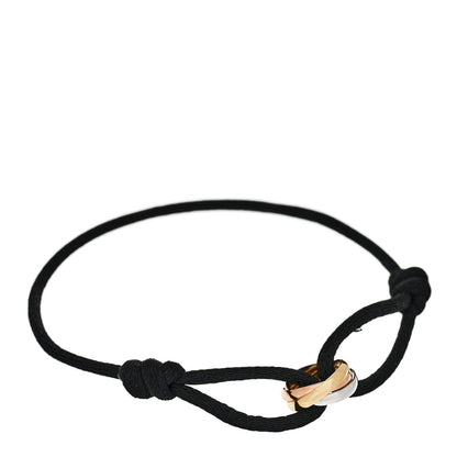 Cartier 18K Pink Yellow White Gold Trinity Adjustable Cord Bracelet Black 1 of 5