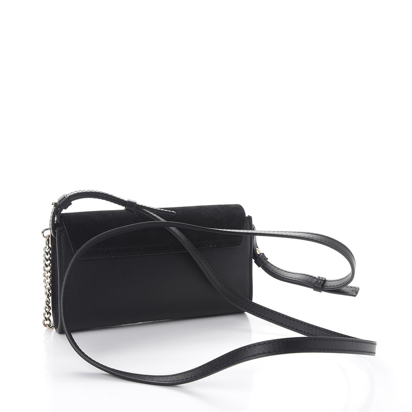Suede Calfskin Mini Faye Shoulder Bag Black