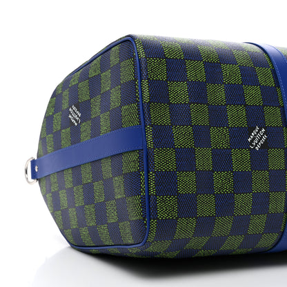 Louis Vuitton Damier Heritage Keepall Bandouliere 50 Blue Green 7 of 8