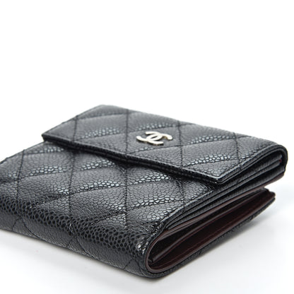 Chanel Caviar Quilted Compact French Flap Wallet Black 9 of 9
